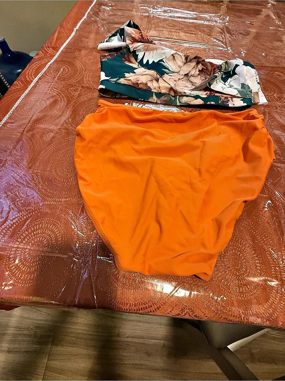 Floral Bikini in Orange & Green Like New